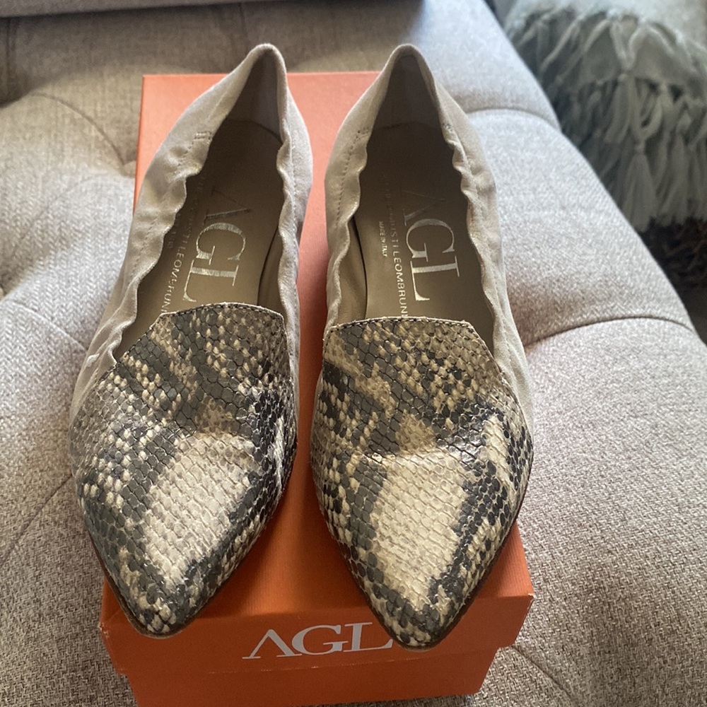 Attilio Giusti Leombruni Ice-Taupe/Python Flats. … - image 3